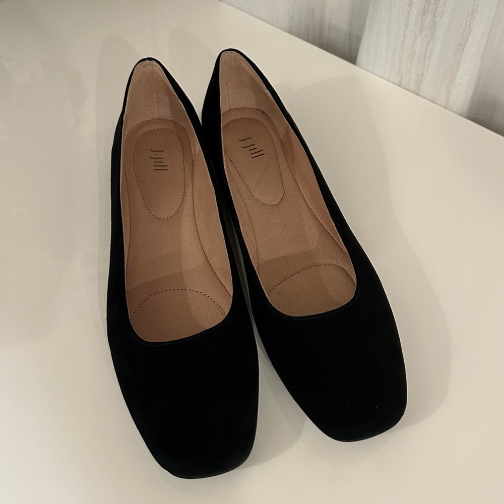 J. Jill NEW Leather/Leather Black Suede Ballet Flats Size 10 M